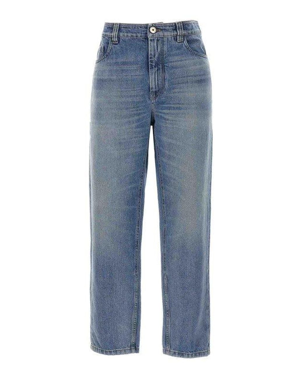Brunello Cucinelli Blue Light Straight Trousers