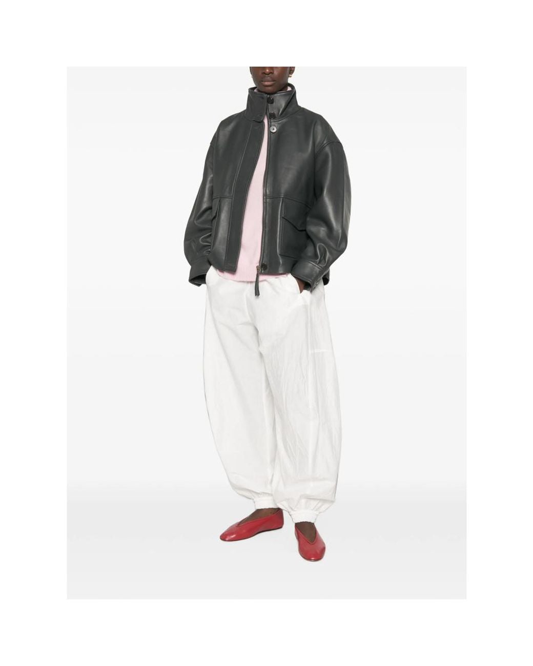 Sessun Black Leather Jacket Lambskin