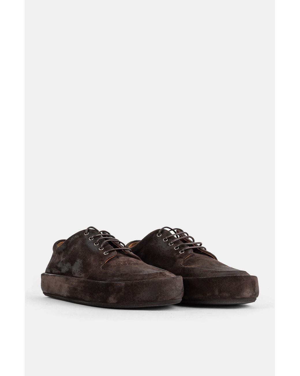 Marsèll Brown Derbies Cassapelle En Suède Marron Flat Shoes for men