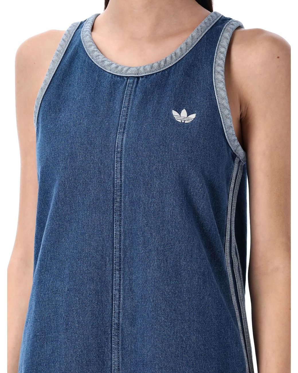 【adidas】Adicolor Denim 3-Stripes Tank Dress adidas Adicolor Denim 3-Stripes Tank Dress Indigo Denim