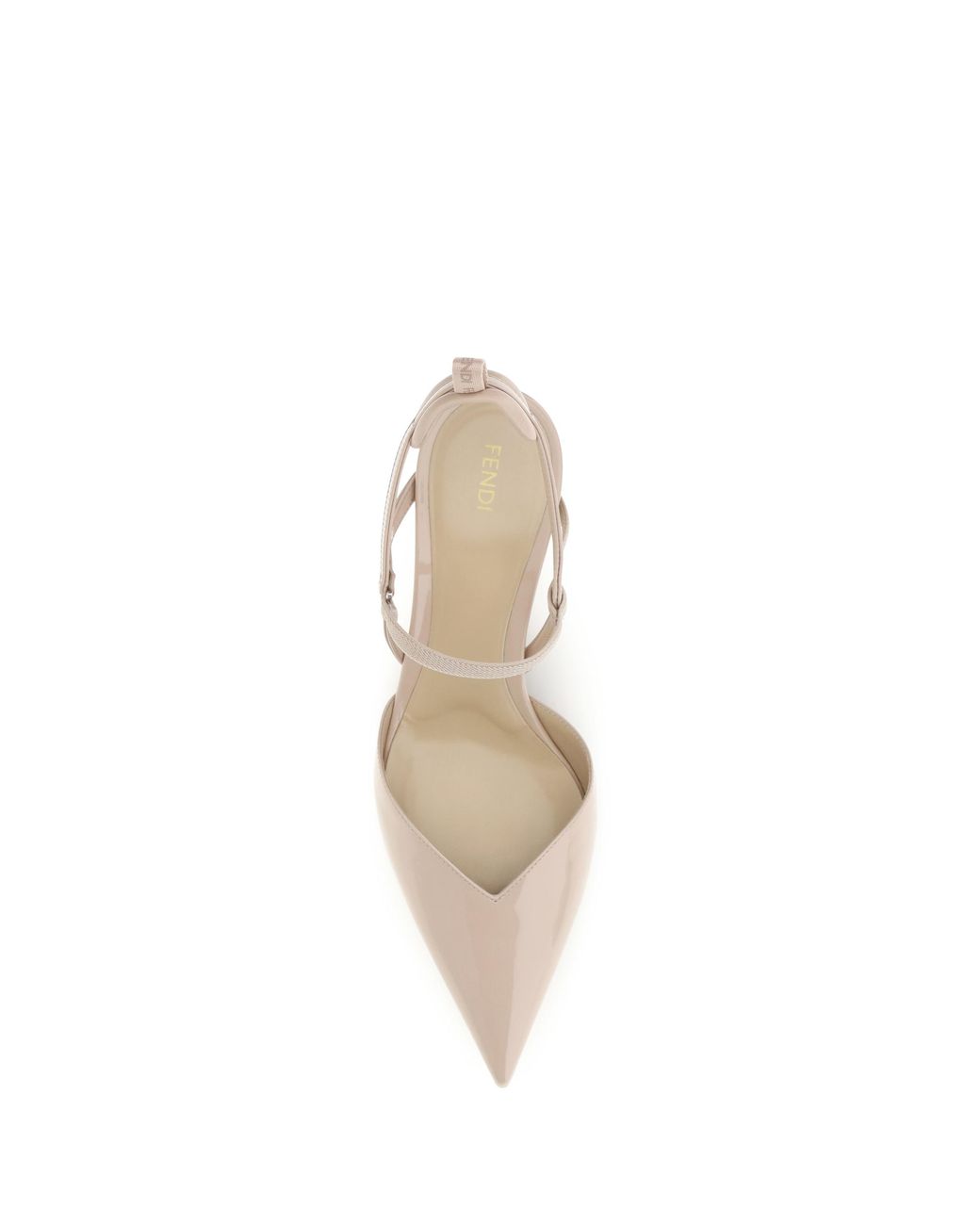 Fendi Natural Patent Leather Colibrì Slingback Pumps