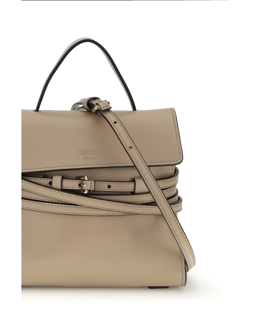 Moschino Metallic Handbag Tie Me Goatskin (Hircus) Shoulder Bags