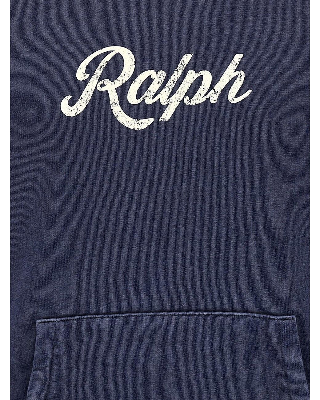 Polo Ralph Lauren Blue Logo-Embroidered Cotton Hoodie