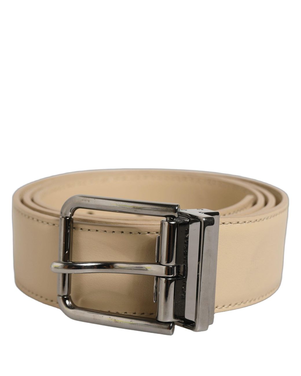 Dolce & Gabbana Brown Leather Tone Metal Buckle Belt for men