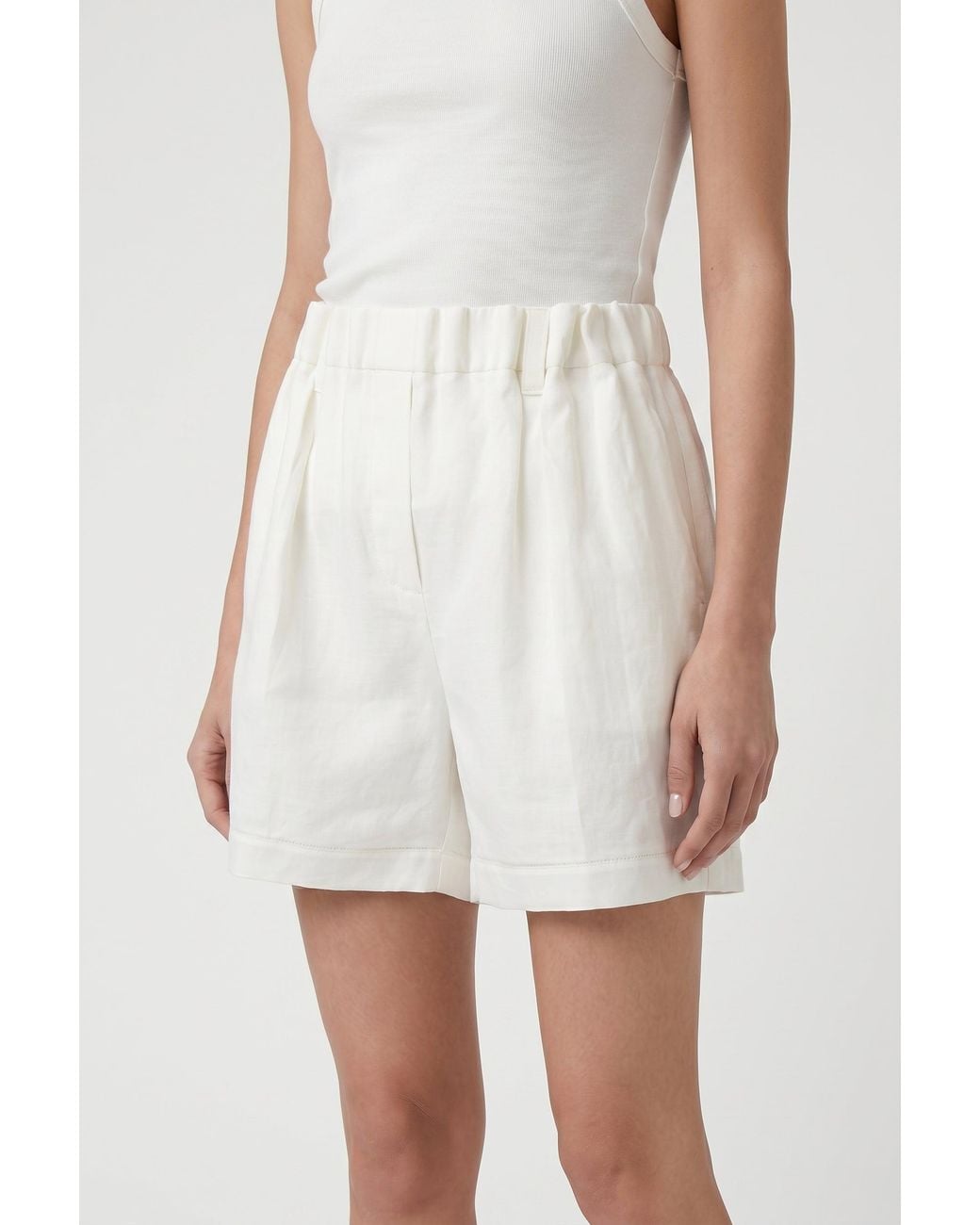 Brunello Cucinelli White Relaxed Cotton Shorts