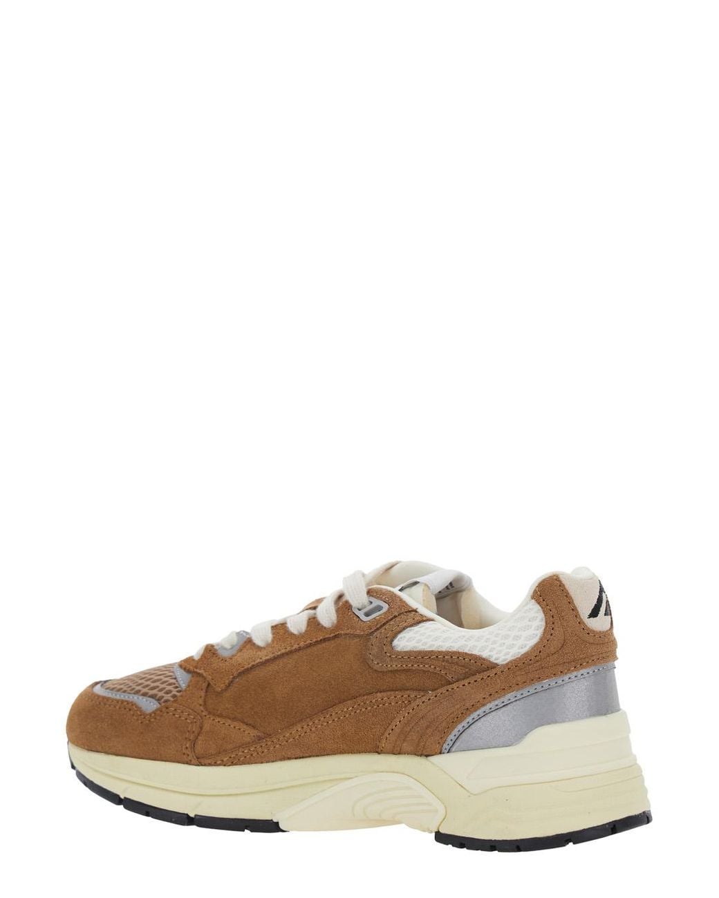 Autry Brown 'Hyperway' Low Top Sneakers With Logo Patch On Side And Tongue