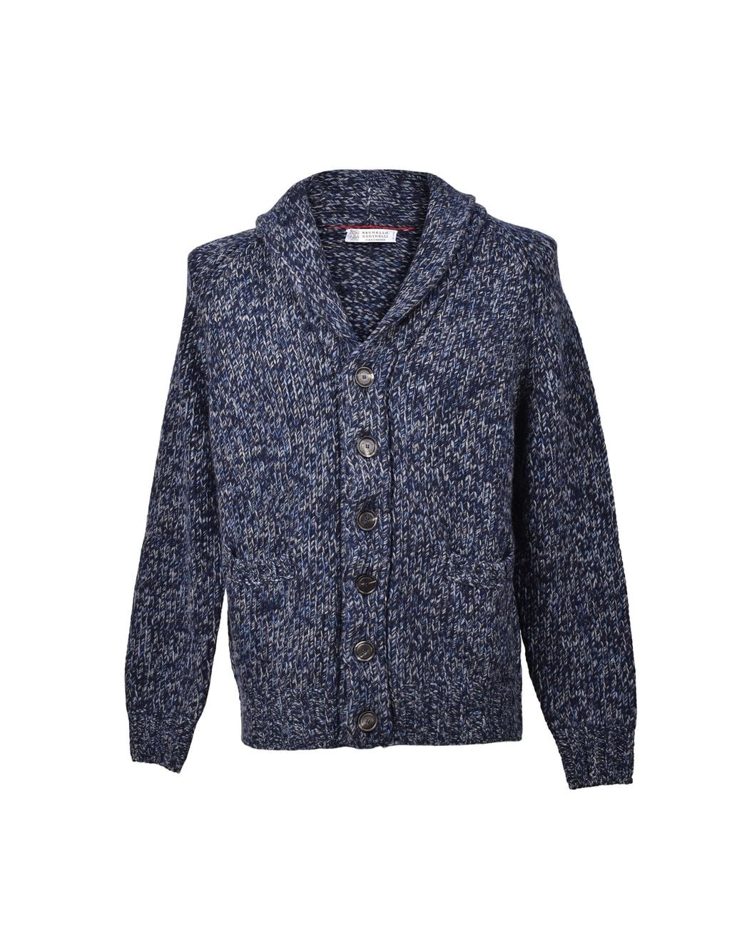 Brunello Cucinelli Blue Cashmere Knit Sweater for men