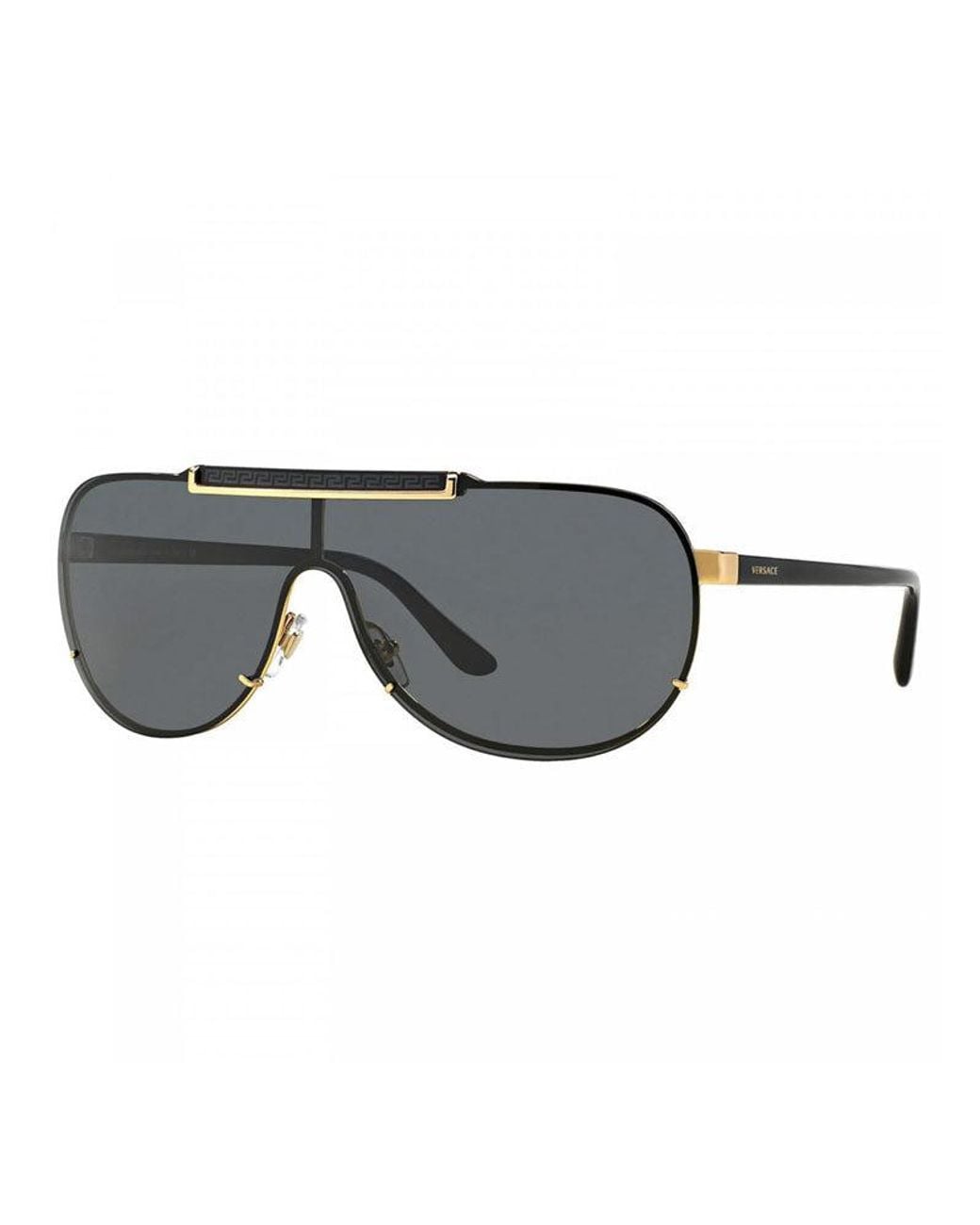 Versace Gray Sunglasses Shield Semi Rim, Frame And Light Mirror Lens Ve214010006G for men