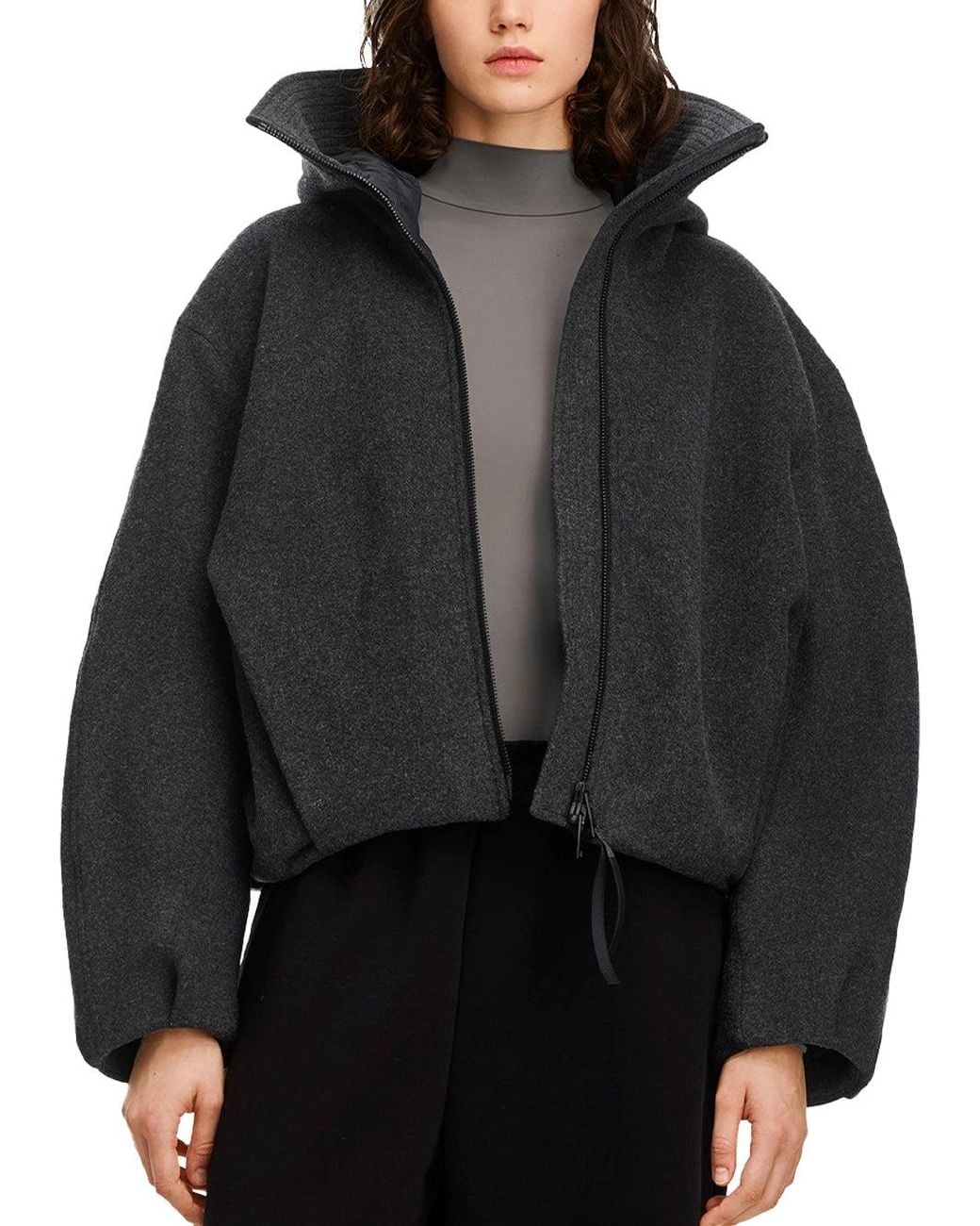 Canada Goose Black Chilliwack Wool Bomber Carbon