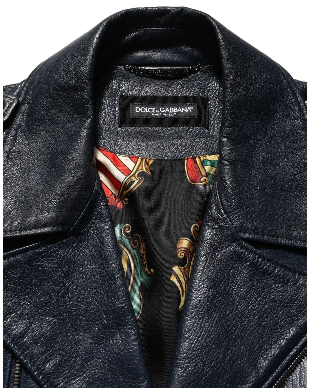 Dolce & Gabbana Black Leather Jackets for men