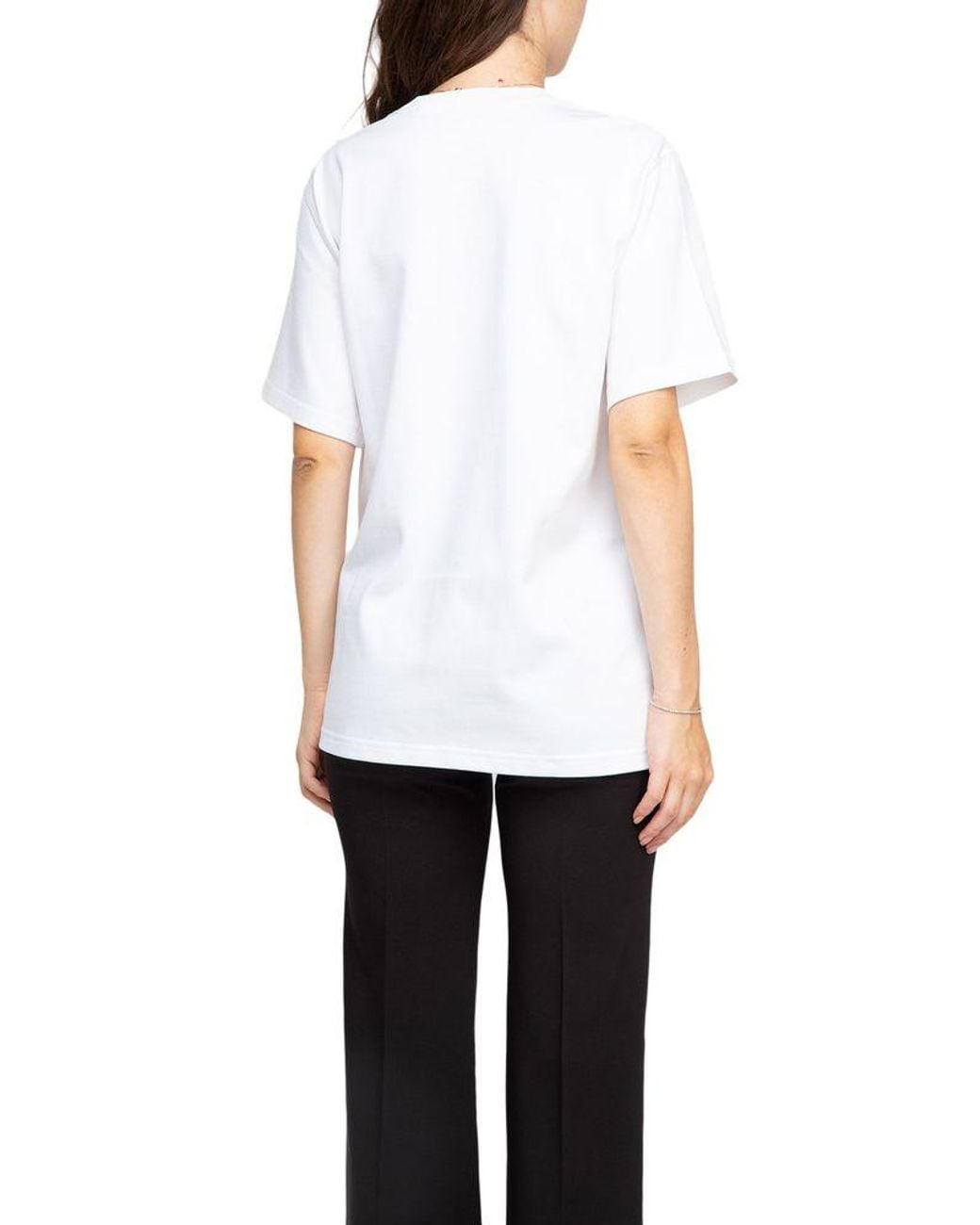 Burberry White T-Shirt Cotton T-Shirts And Polos