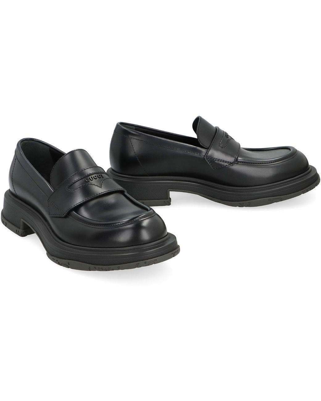 Gucci Black Gucci Polished Calf Leather Loafer for men