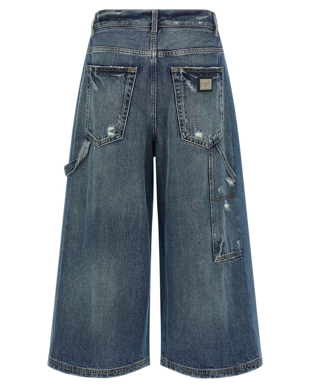 Dolce & Gabbana Blue Dolce & Gabbana Patchwork Denim Bermuda Shorts