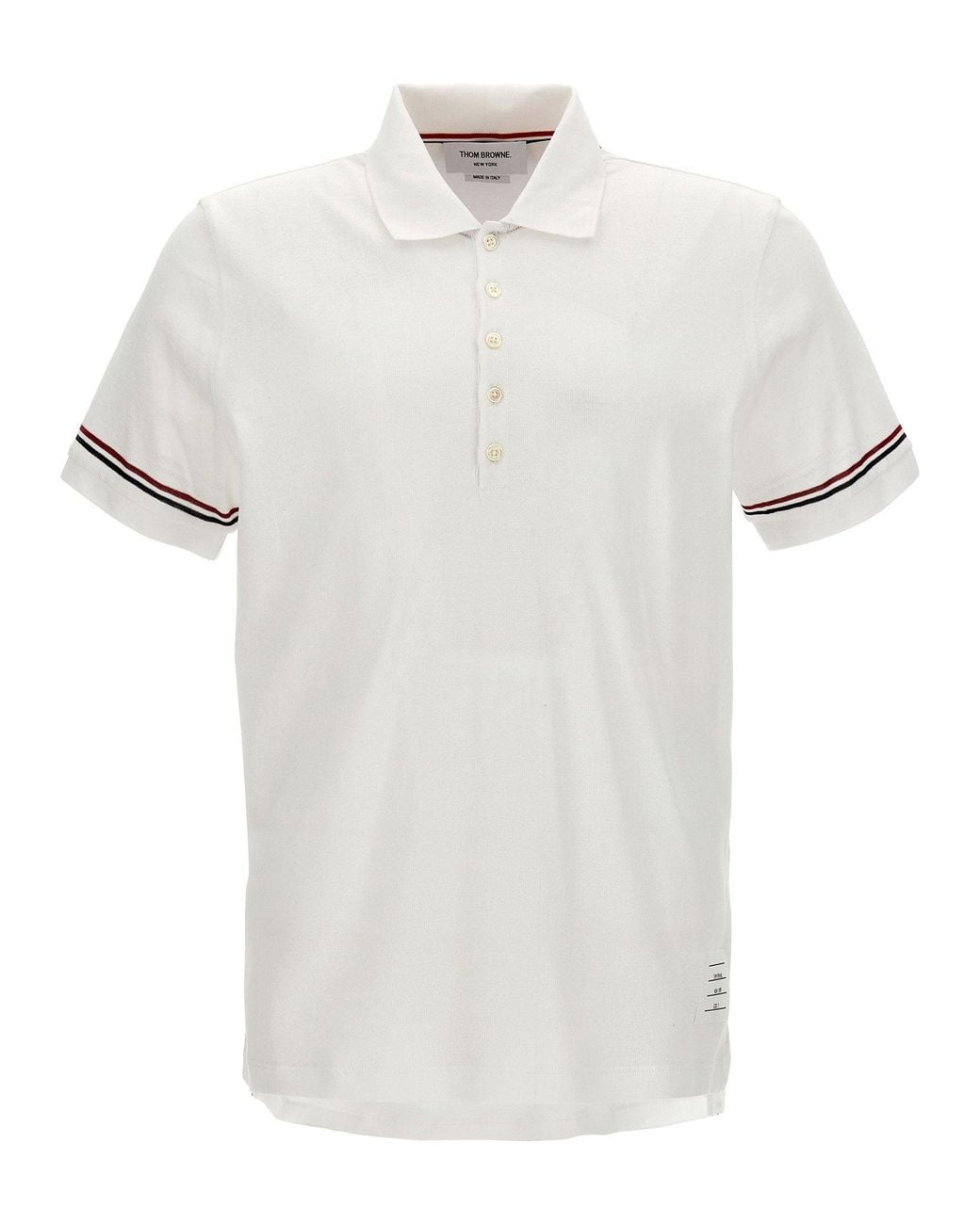 Thom Browne White Rwb Stripe Polo Shirt