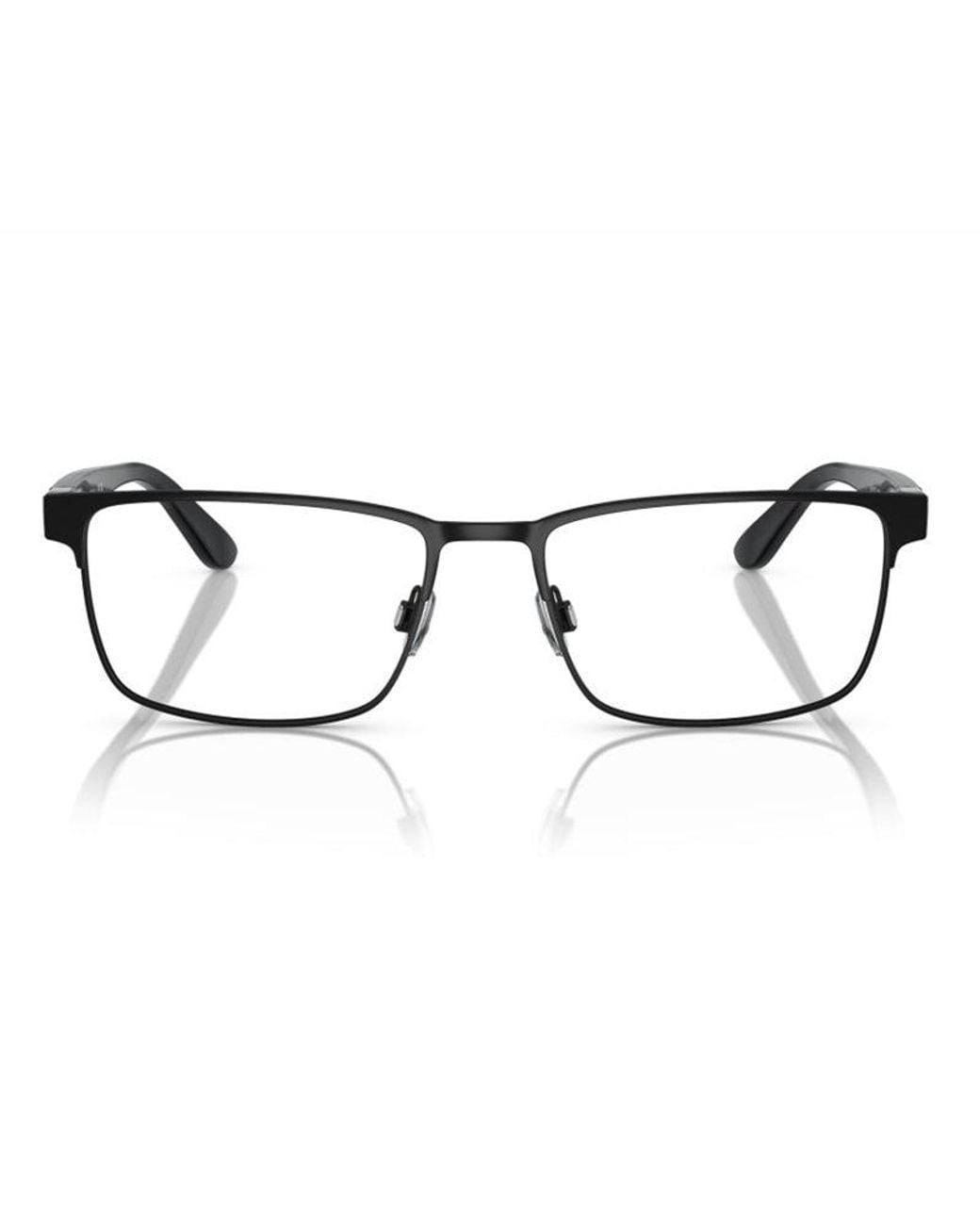 Polo Ralph Lauren Black Eyeglasses Rectangle Full Rim, Semi Shiny Frame And Clear Demo Lenses Lens Ph12229304 Sunglasses for men
