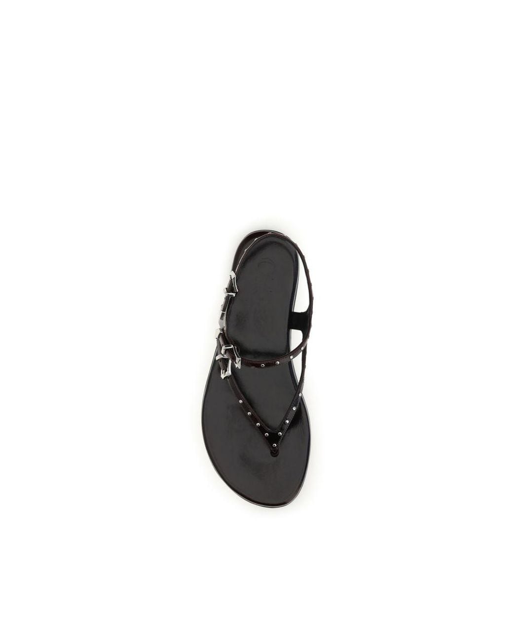 Chloé Black Calf Leather Bos Taurus Flat Sandals