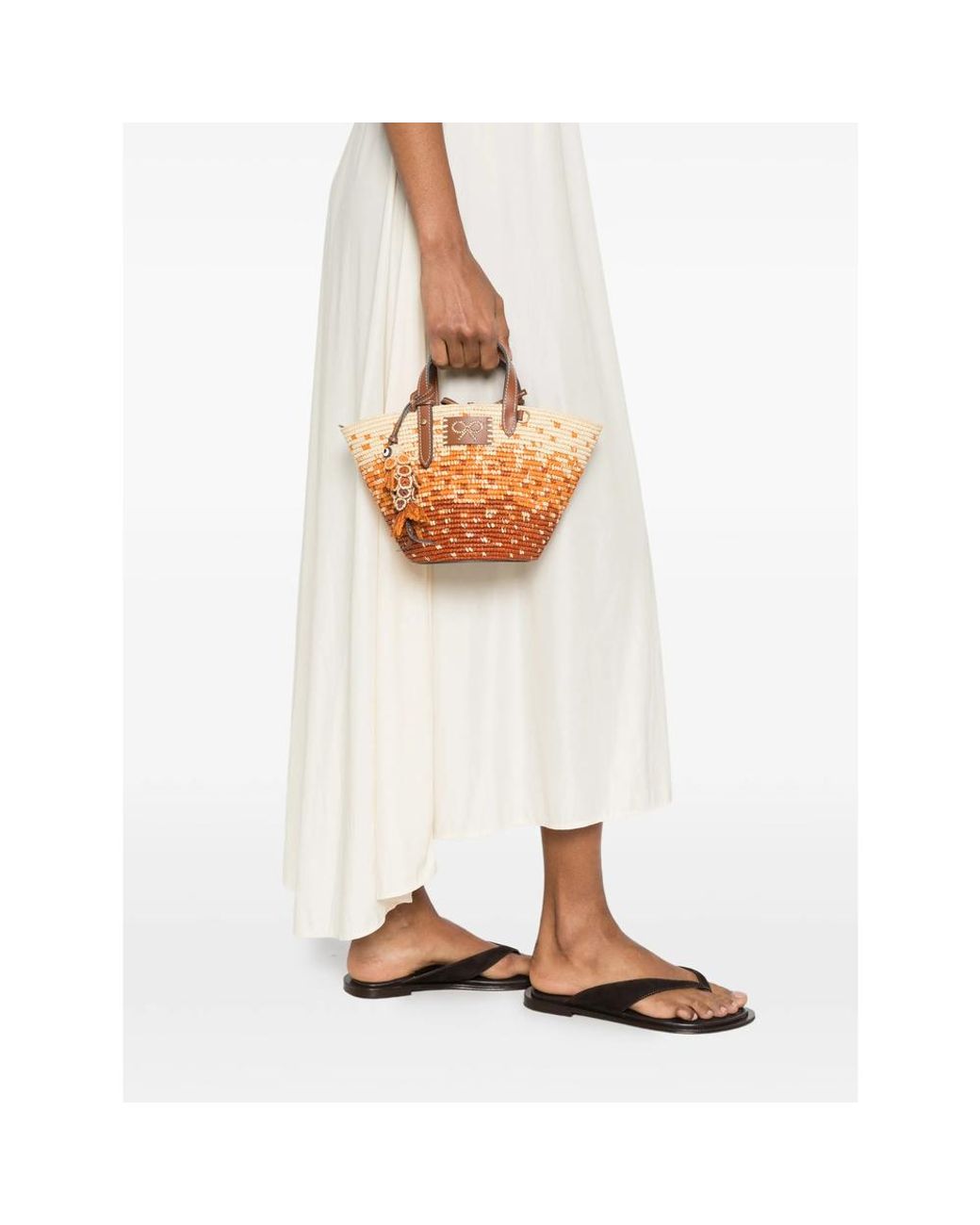 Anya Hindmarch Brown Tote Bag Raffia-Calf Leather