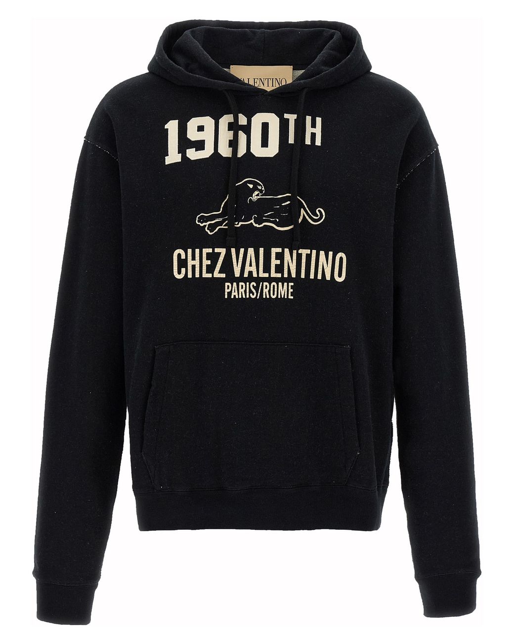 Valentino Garavani Black Printed Hoodie Cotton Sweatshirt for men