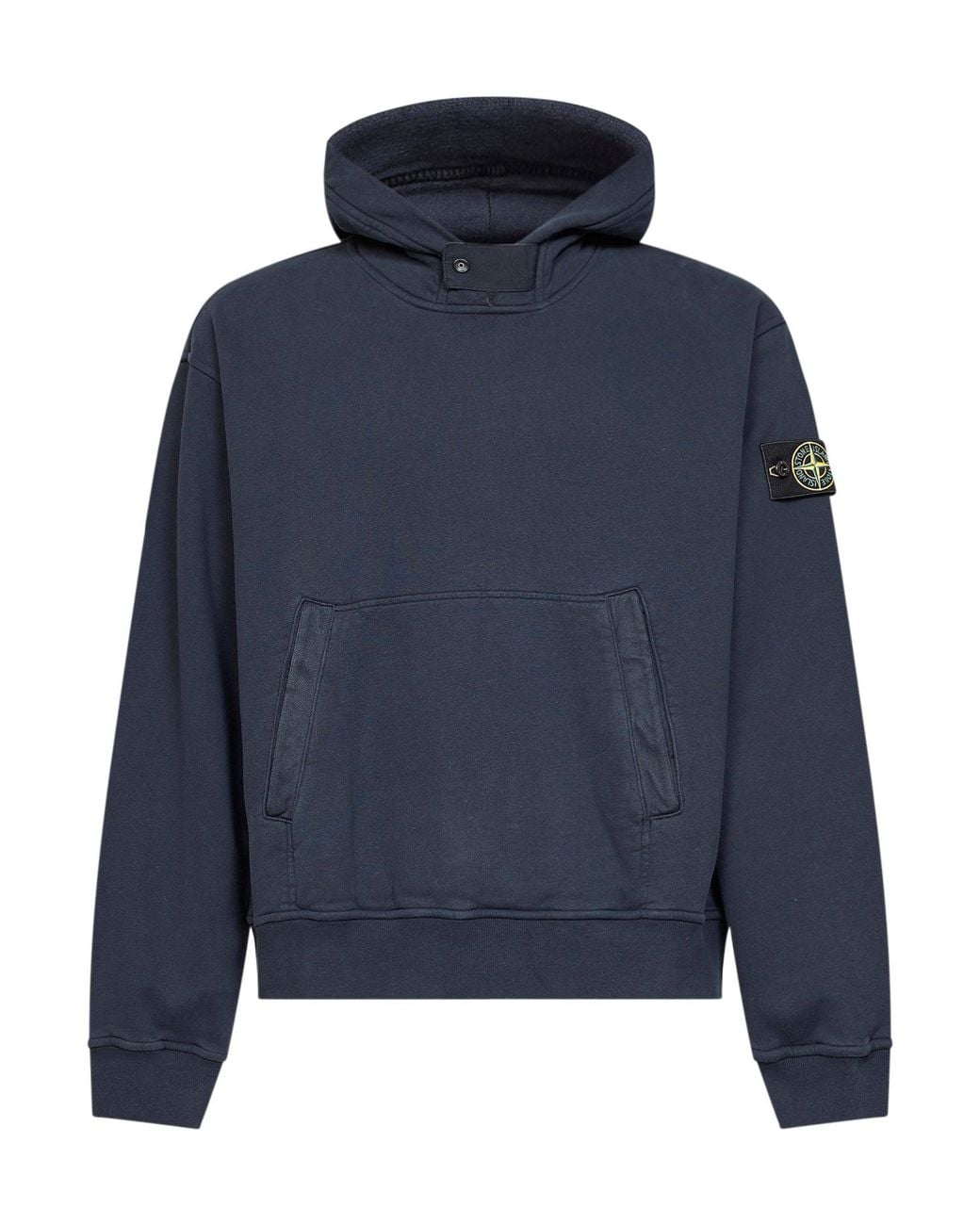 Stone Island Blue Organic Cotton Hoodie for men