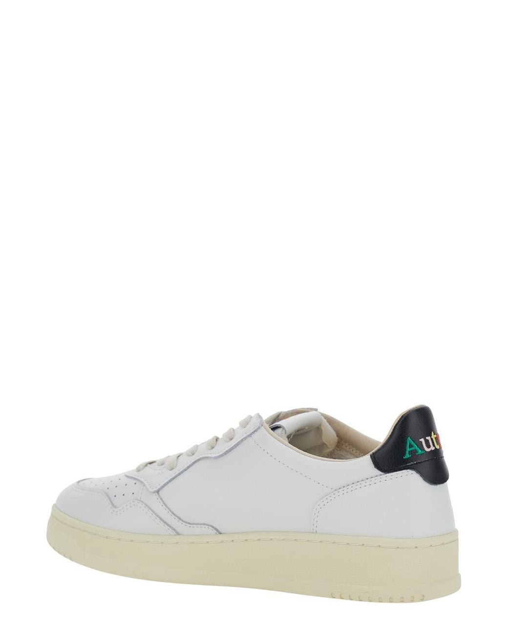 Autry White Medalist Low Leather Sneaker With Contrast Heel And Logo Lettering For for men
