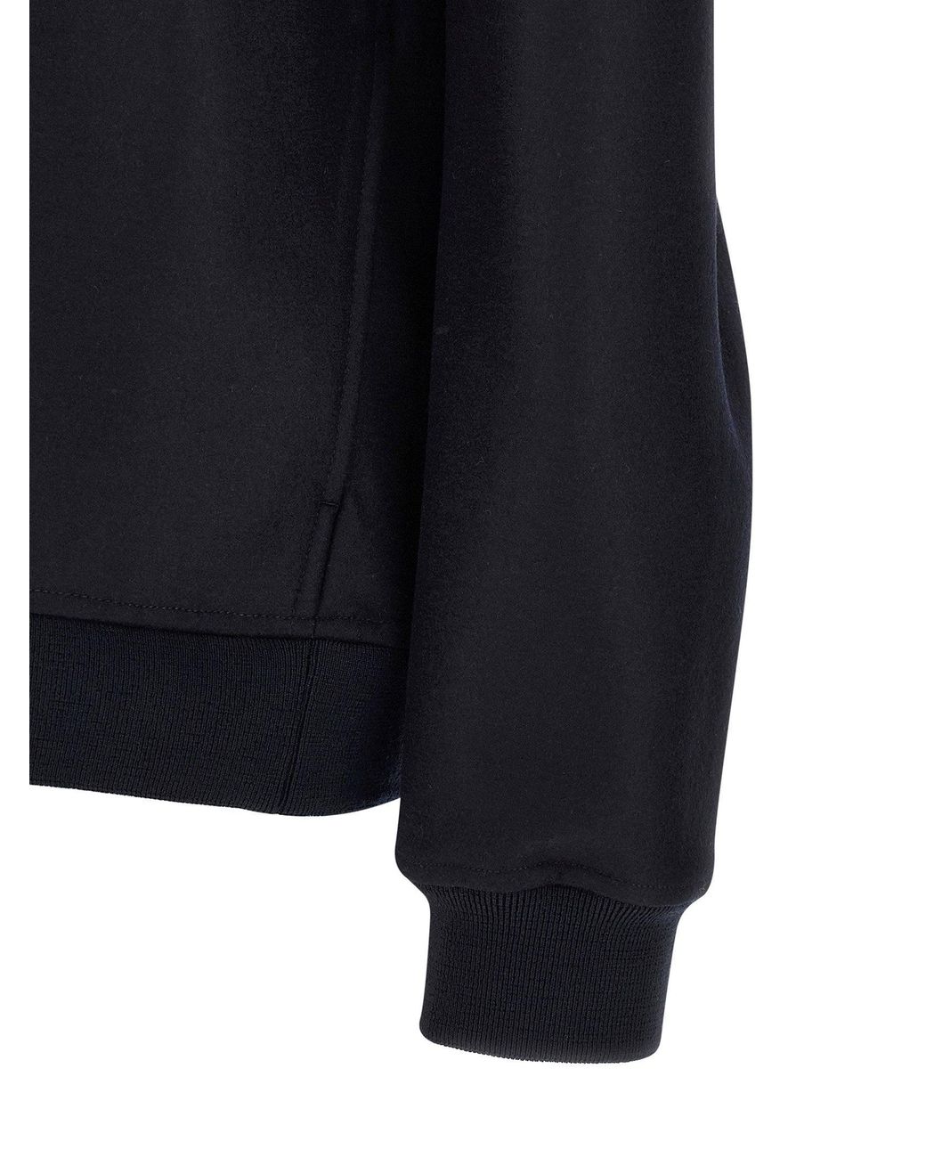 Jil Sander Blue Wool High-Neck Jacket