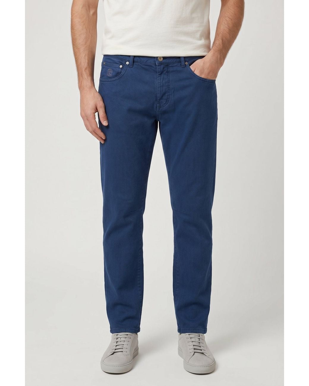 Brunello Cucinelli Blue Leisure Fit Trousers for men