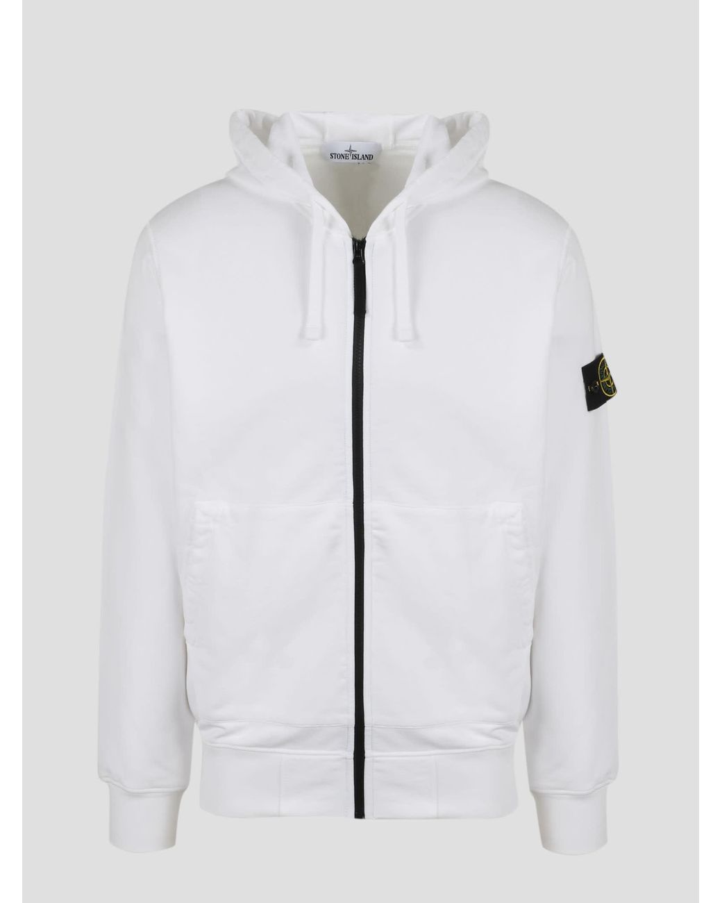 Stone island jacket white best sale badge