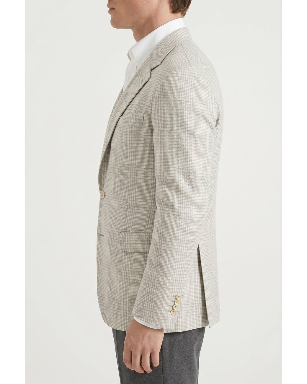 Brunello Cucinelli Gray Light Wool Silk Blazer for men