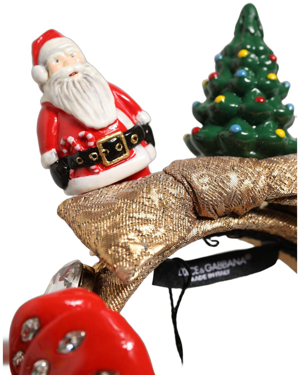 Dolce & Gabbana Red Glittery Christmas Themed Headwear Headband Accessory