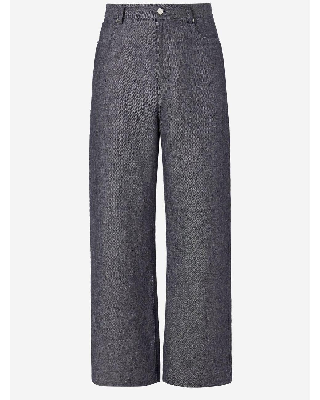 Fendi Gray Jeans Cotton-Linen Blend for men