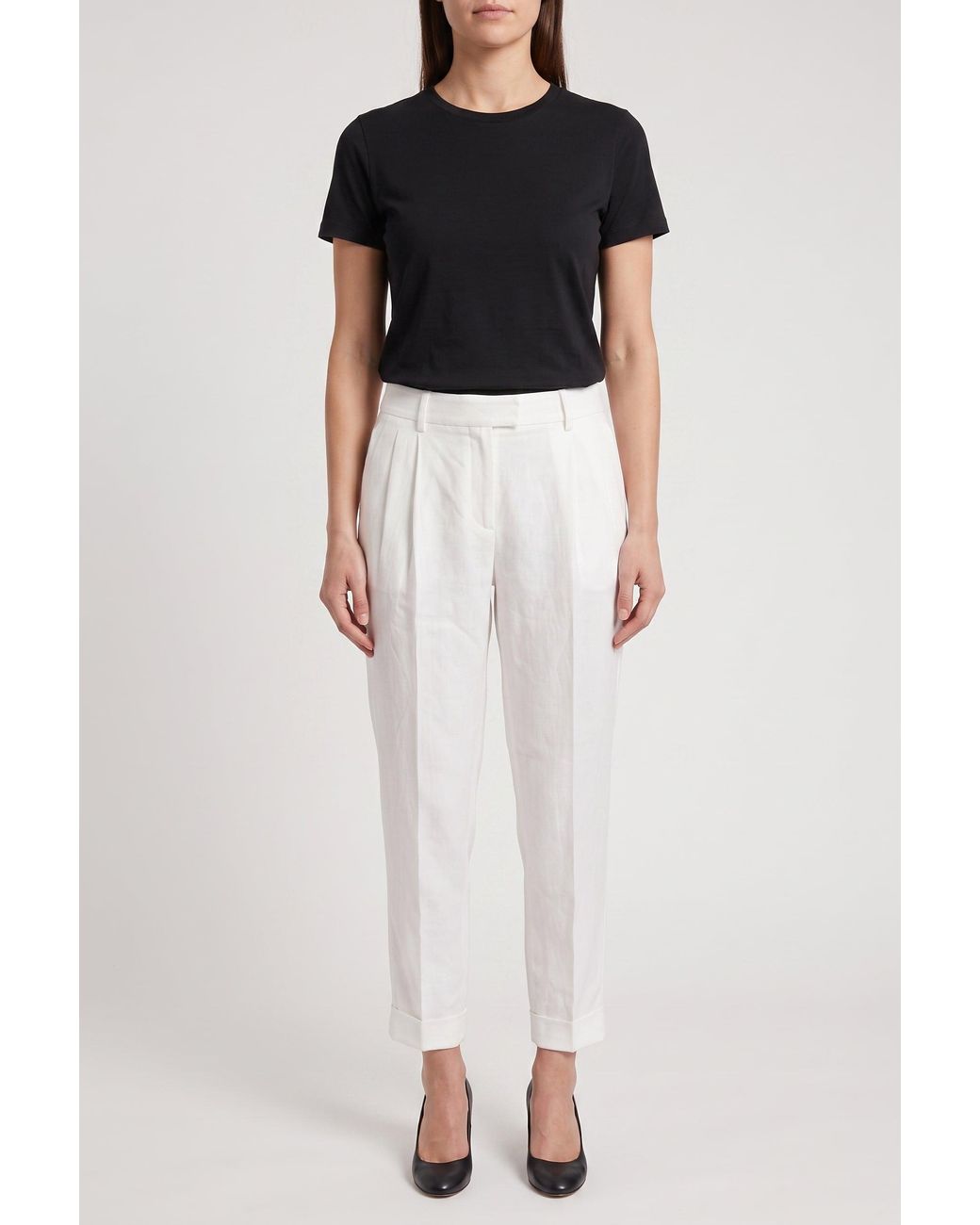 Brunello Cucinelli Black Linen Blend Trousers
