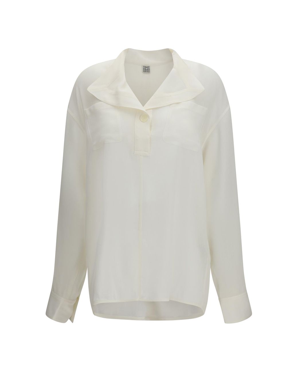 Totême White Shirt Layered Collar Viscose