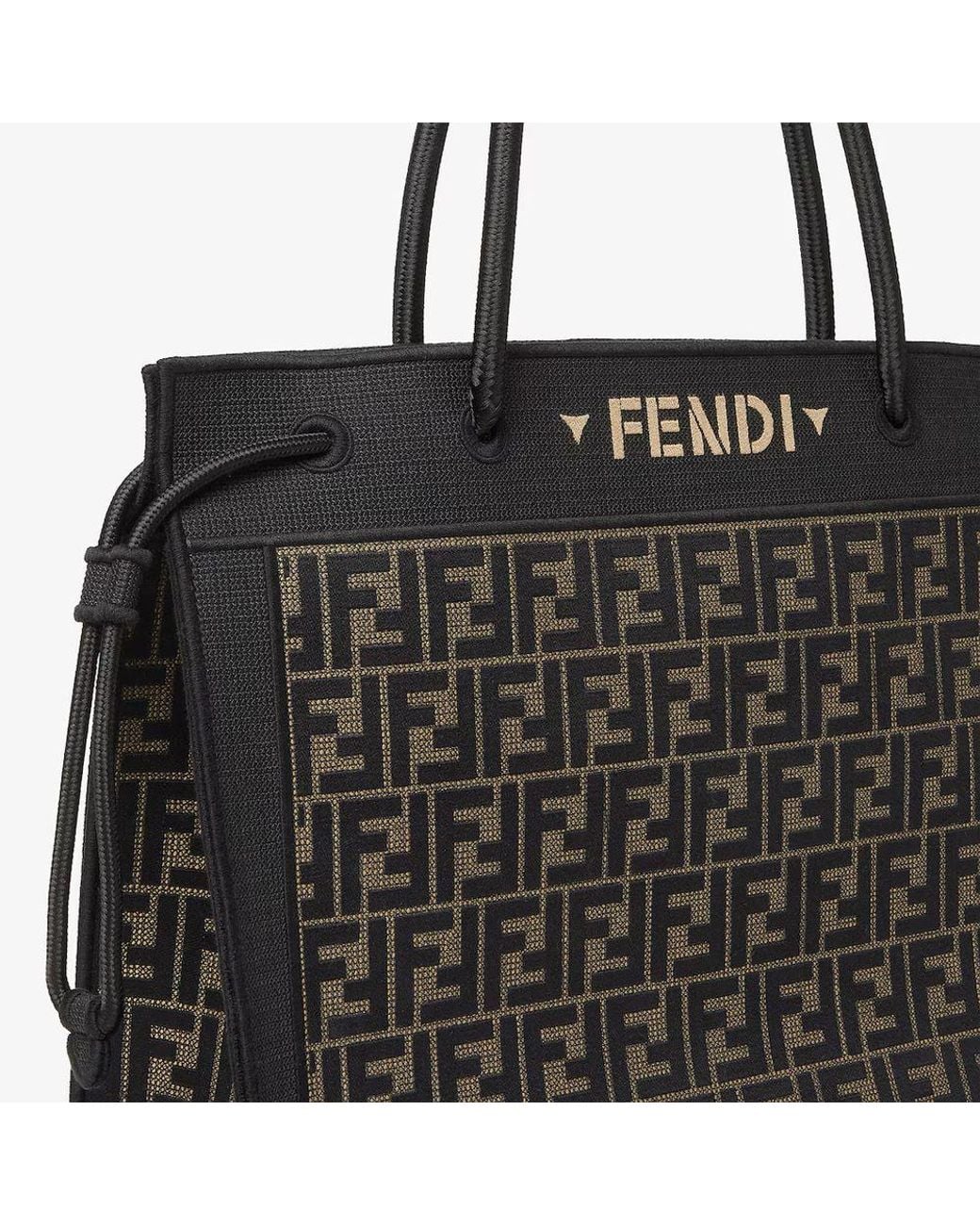 Fendi Black Fendi Ff Monogram Jacquard Shoulder Bag