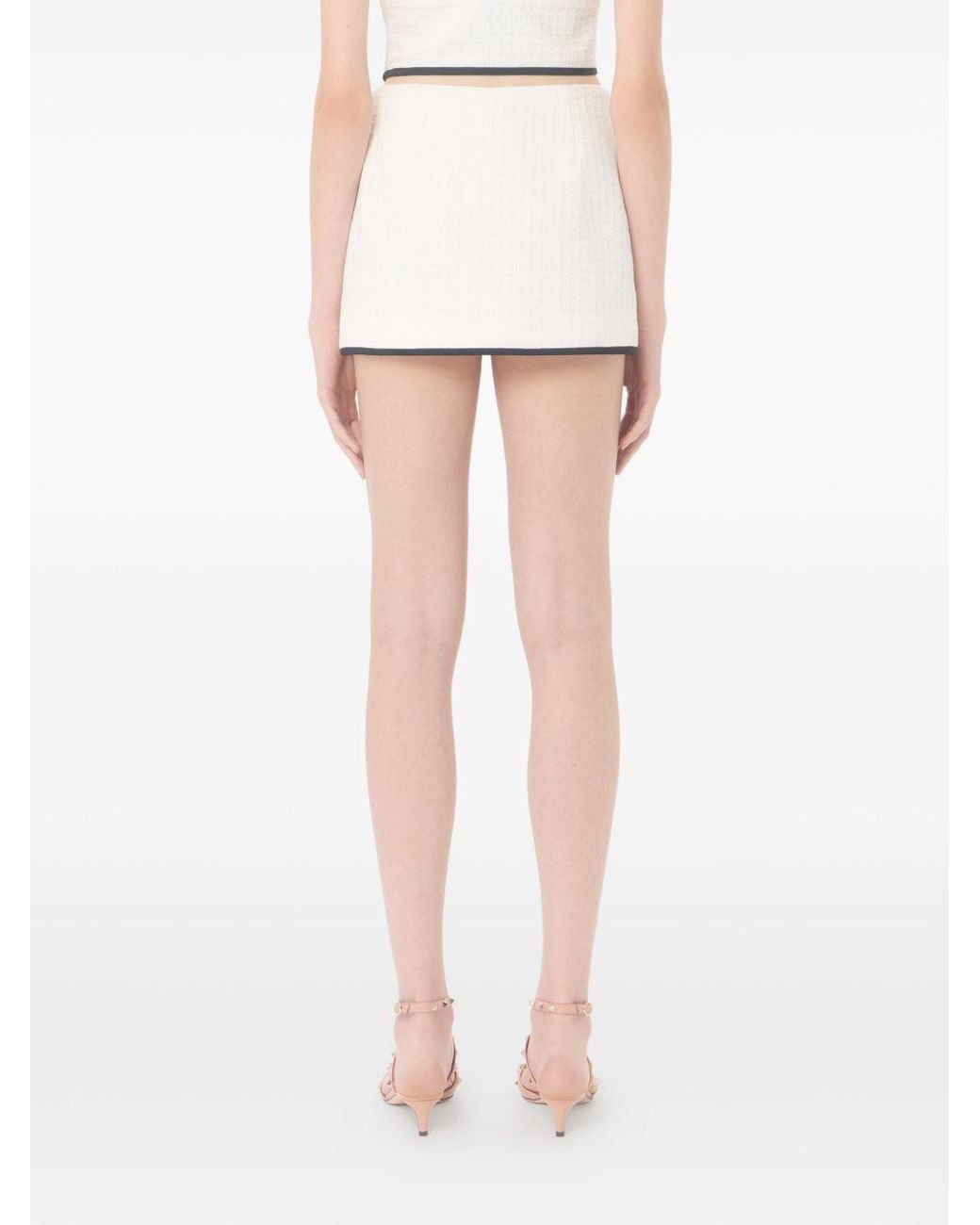Valentino White Cotton Tweed Short Trousers