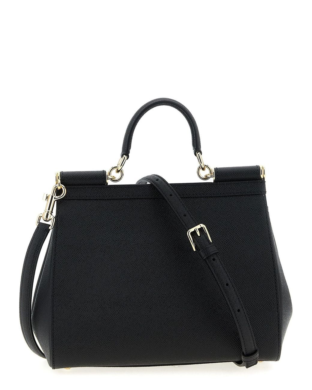 Dolce & Gabbana Black Dolce & Gabbana Sicily Top Handle Bag