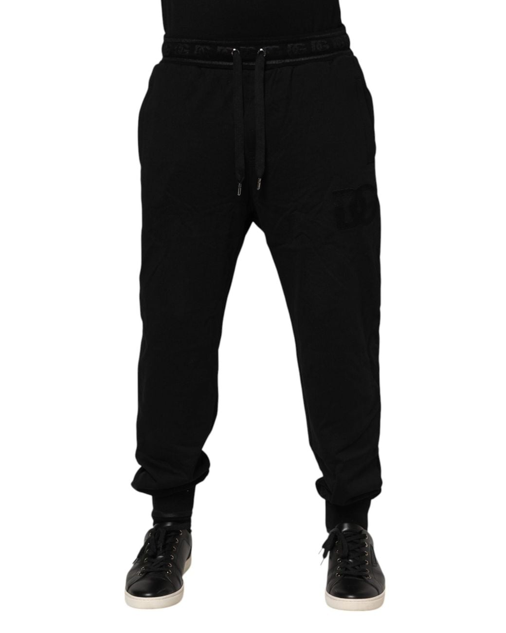 Dolce & Gabbana Black Logo Sweatpants Relaxed Fit for men