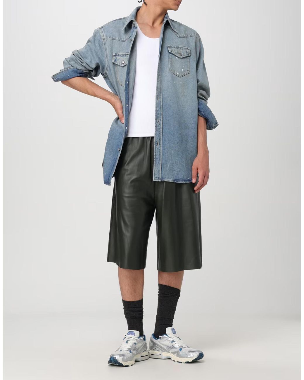 Acne Blue Karty Distressed Denim Overshirt for men
