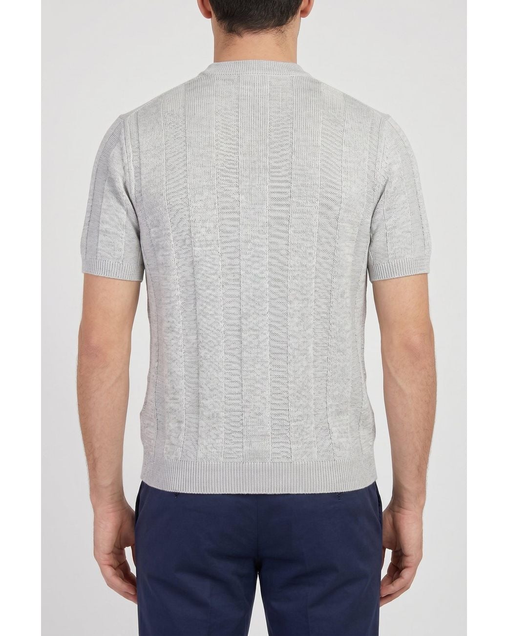 Brunello Cucinelli Gray Light Linen Sweater for men