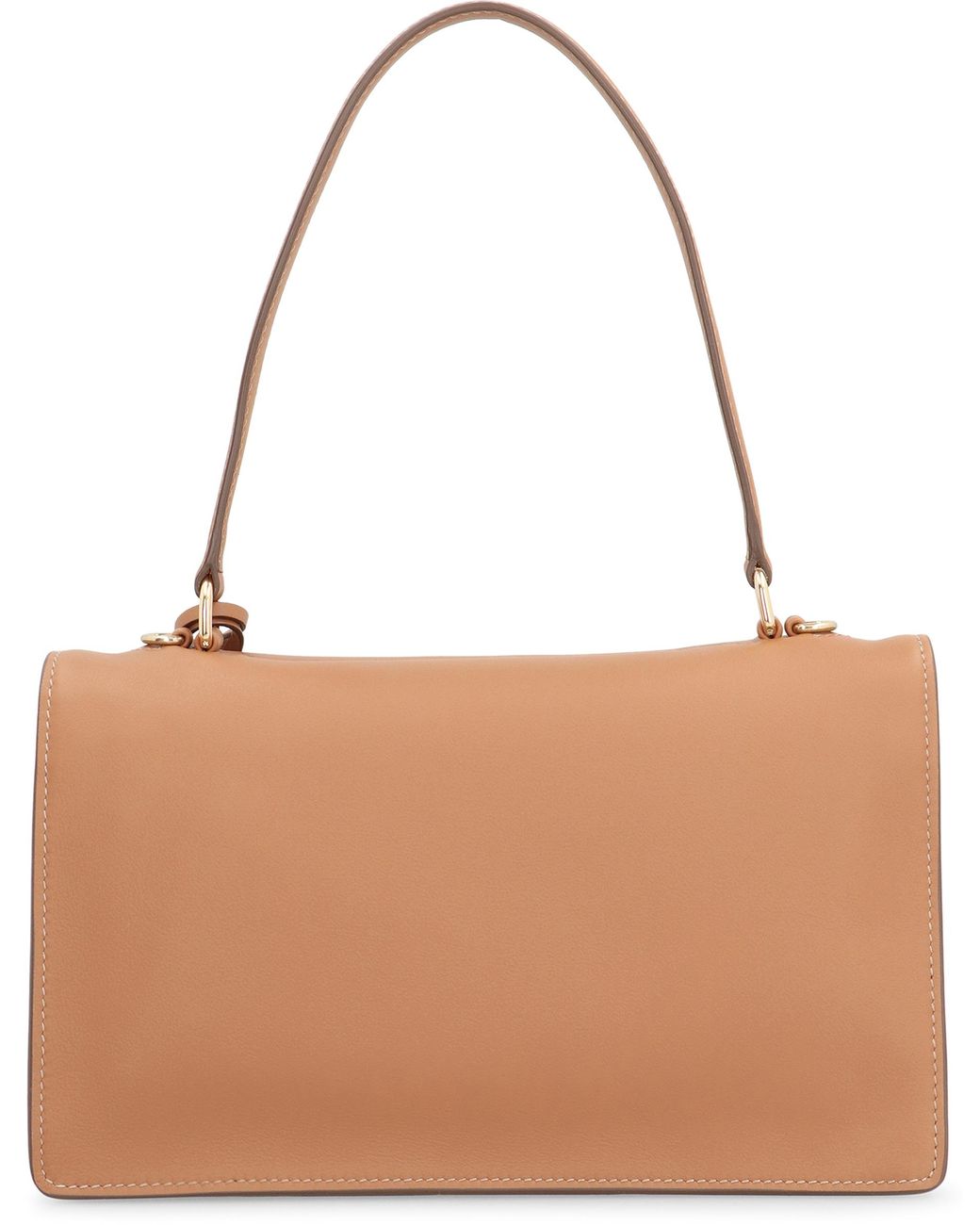 Prada Brown Leather Shoulder Bag Soft Sound Calf Handbags