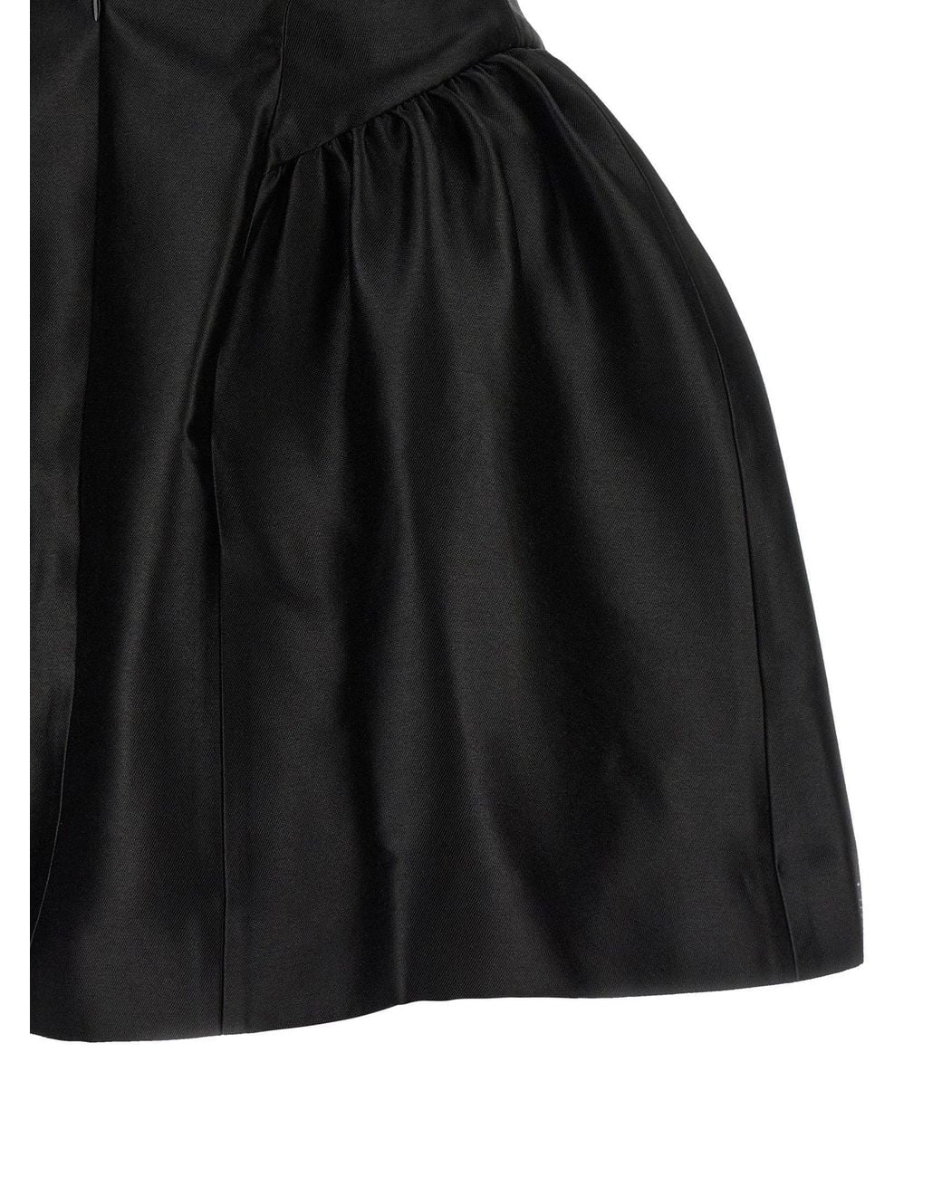 Self-Portrait Black Collared Taffeta Mini Dress