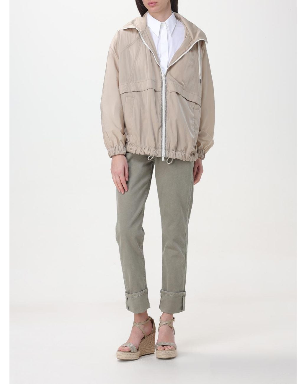 Brunello Cucinelli Natural Light Hooded Jacket