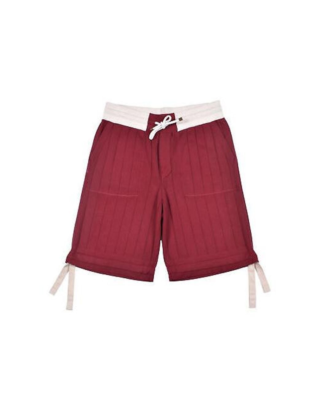Brunello Cucinelli Red Bicolor Cotton Joggers (workout Pants) for men