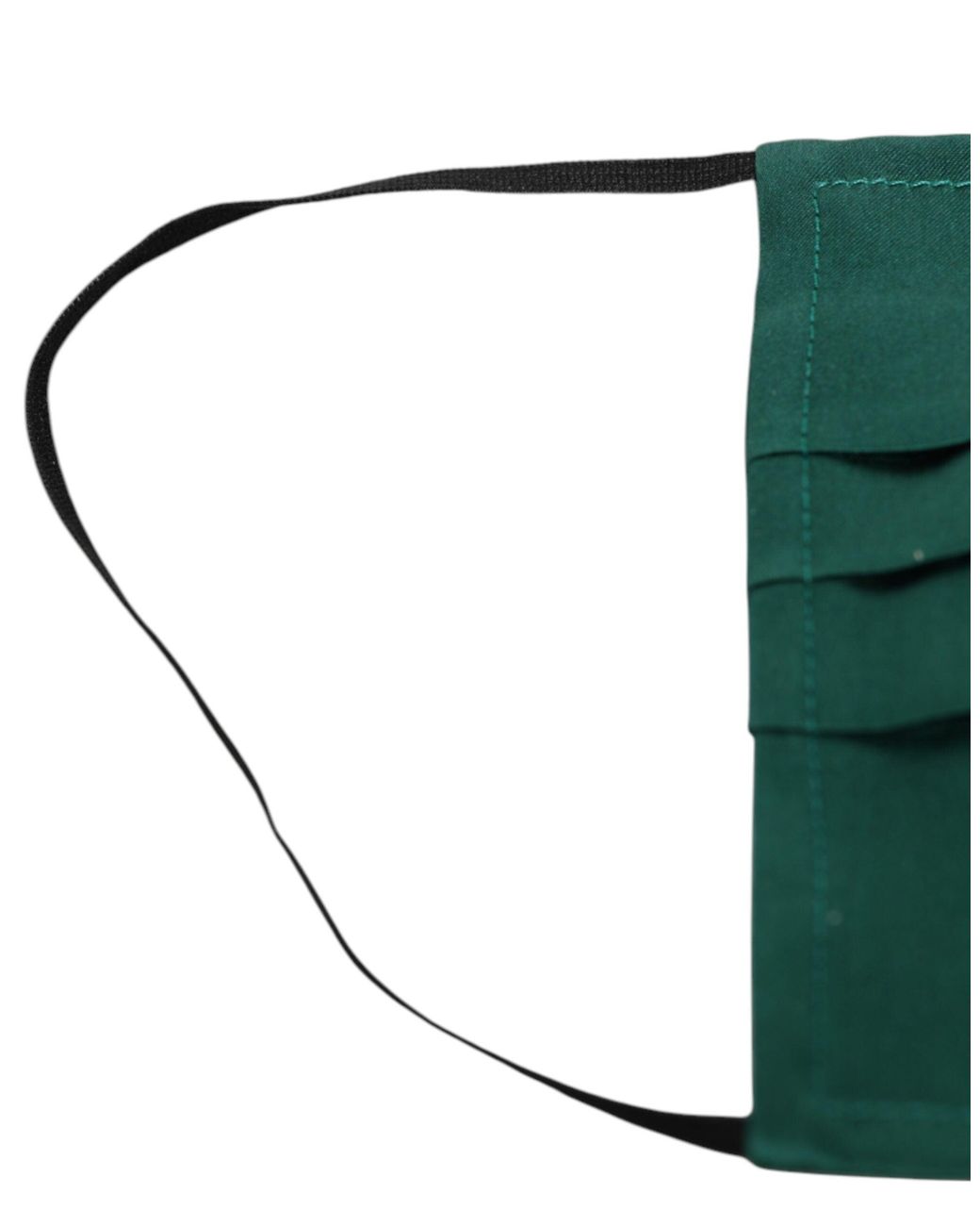 Dolce & Gabbana Green Silk Pleated Elastic Ear Strap Face Mask Accessory