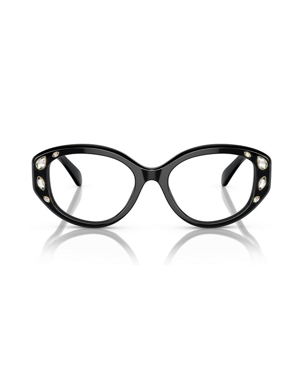 Swarovski Black Eyeglasses Geometric Full Rim, Frame And Clear Demo Lenses Lens Sk20061001 Sunglasses