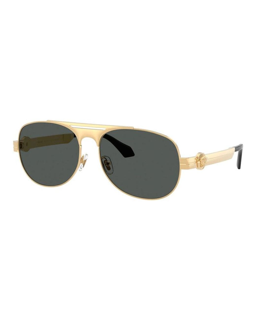 Versace Metallic Sunglasses Square Full Rim, Frame And Dark Lens Ve2302152387 for men