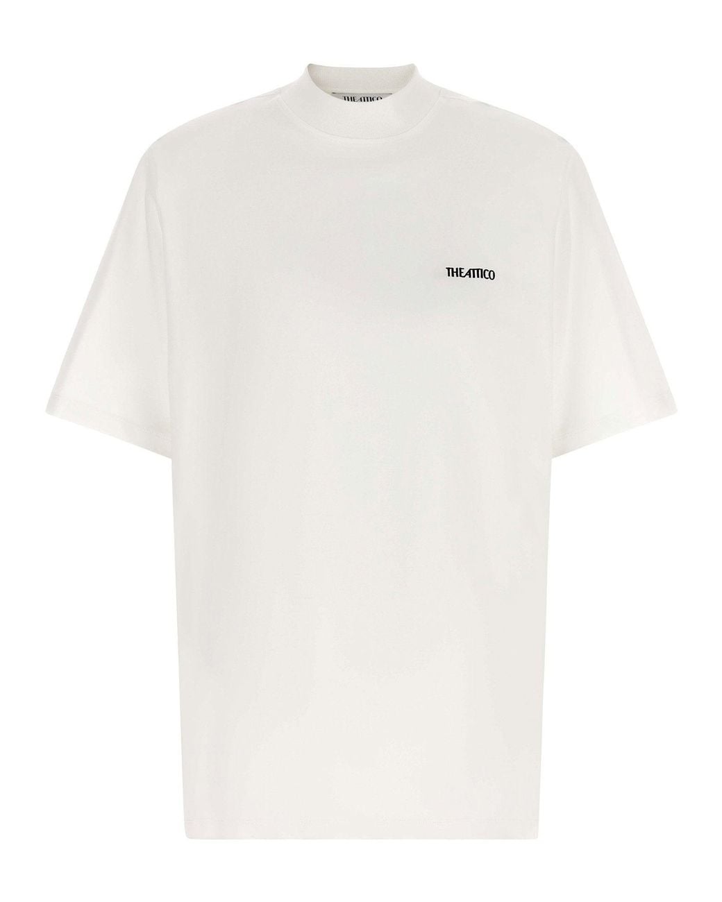 The Attico White Mock-Neck Logo T-Shirt