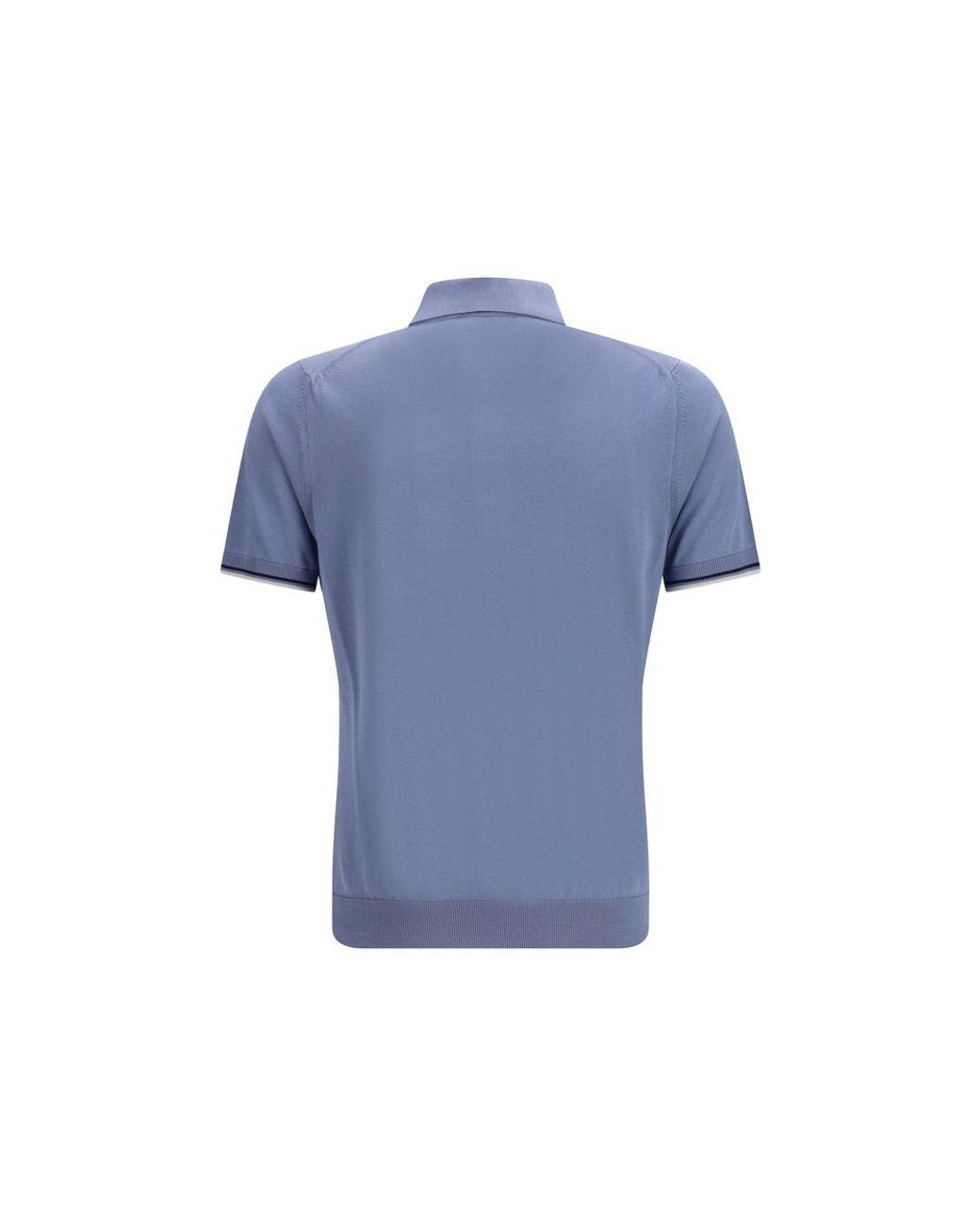 Moorer Blue Cotton Polo Shirt for men