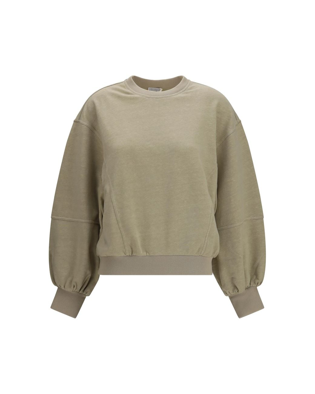 Brunello Cucinelli Natural Cotton And Linen Sweatshirt Sweater