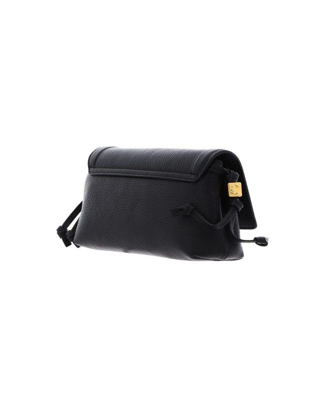 Coccinelle Black Mini Crossbody Bag Grained Leather