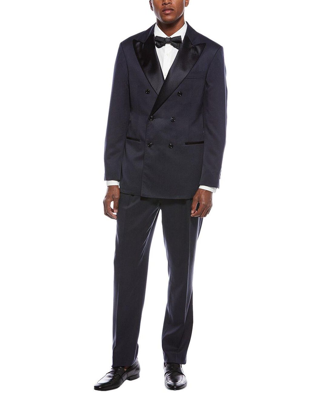 Brunello Cucinelli Blue 2Pc Silk Suit With Pleated Pant for men
